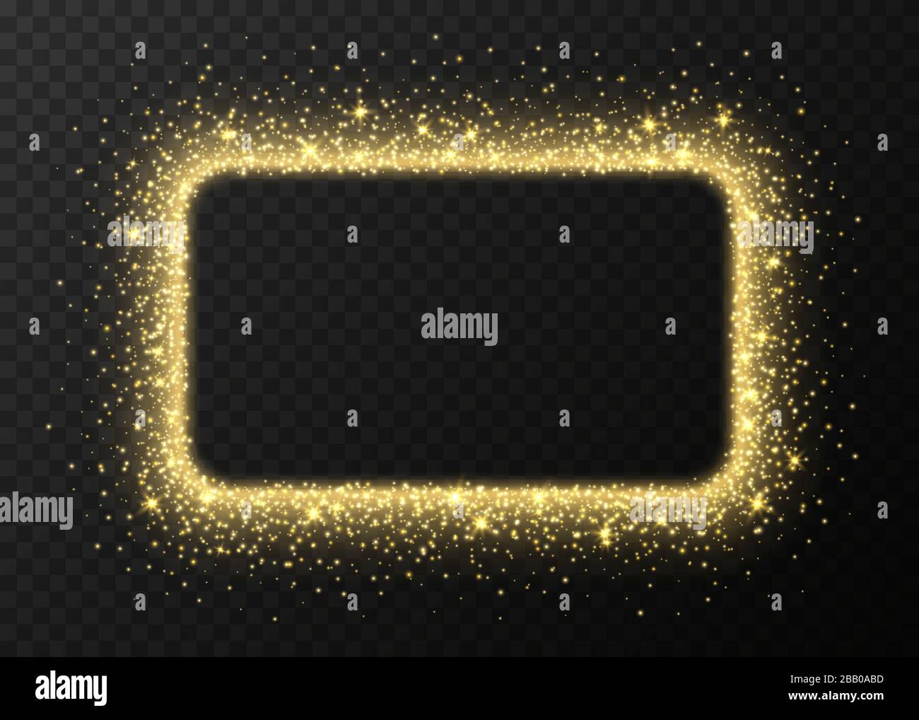 Rectangular Flare Golden rectangle frame with sparkles and flares, abstract luminous ...