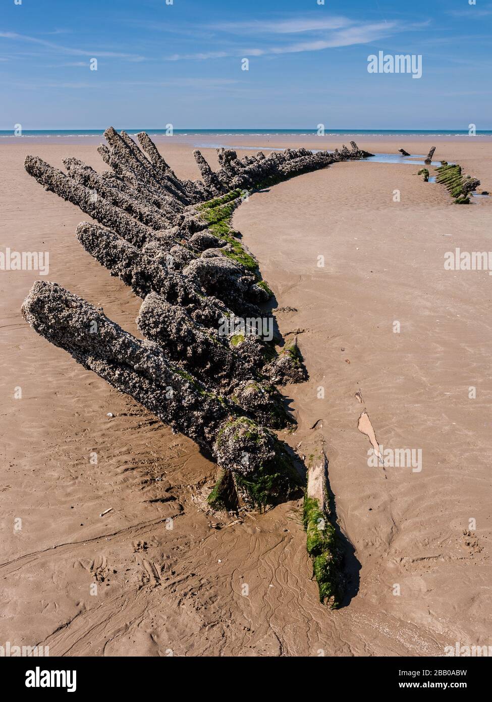 Shipwreck on chef sidan beach Stock Photo
