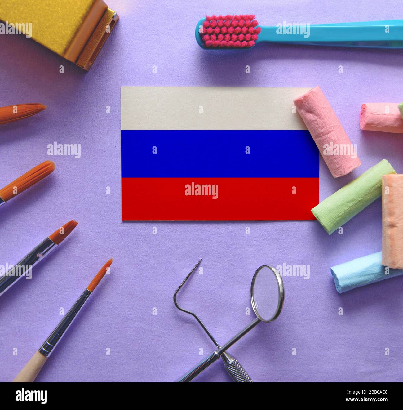 Dentist concept with instruments Conceptual image of dental