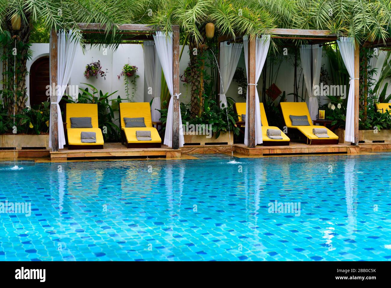 Swimming pool of Palace Gate Hotel in Phnom Penh,Cambodia,South East