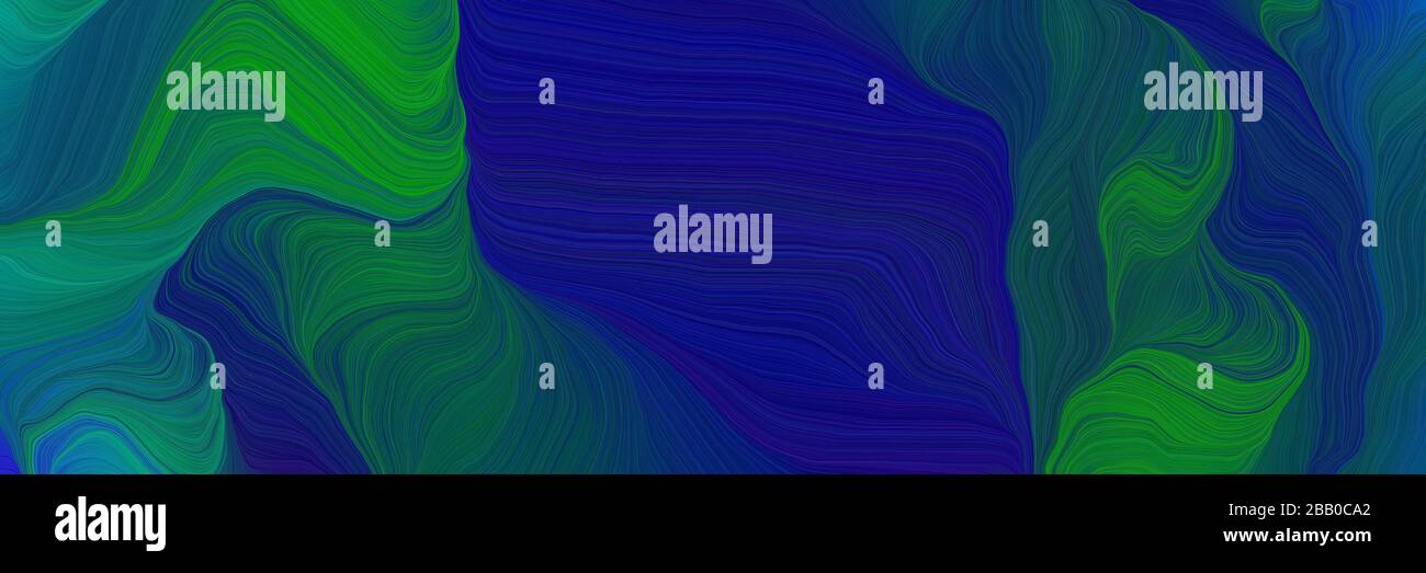 futuristic colorful curves banner design with midnight blue, forest