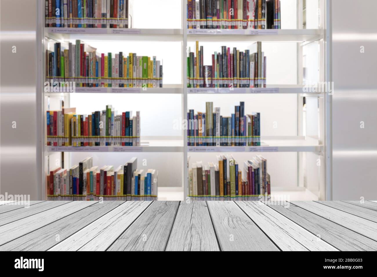 Books On Bookshelf In Library Room Abstract Blur De Focused Background Stock Photo Alamy