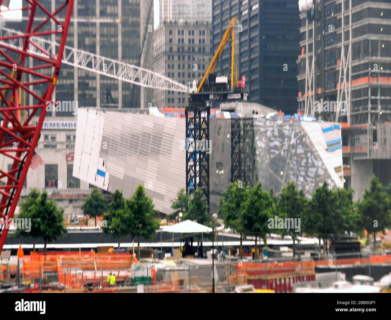 'English: The 9/11 Memorial, near the end of exterior construction, on June 1st, 2011.; 1 June 2011; Own work; Sammetsfan; ' Stock Photo