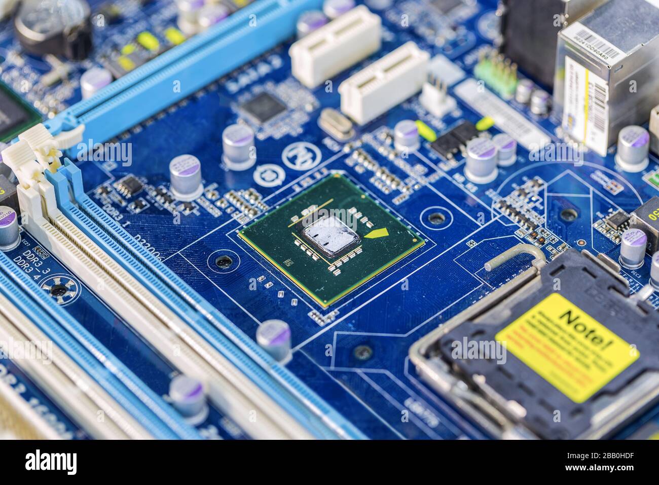 Integrated semiconductor microchip/ microprocessor on blue circuit