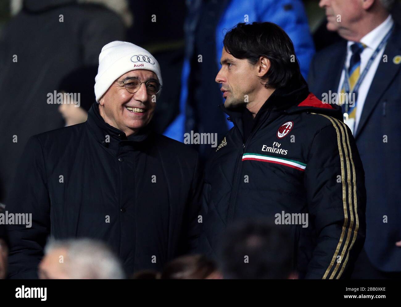 AC Milan vice president Adriano Galliani (left) and Filippo Inzaghi Stock Photo