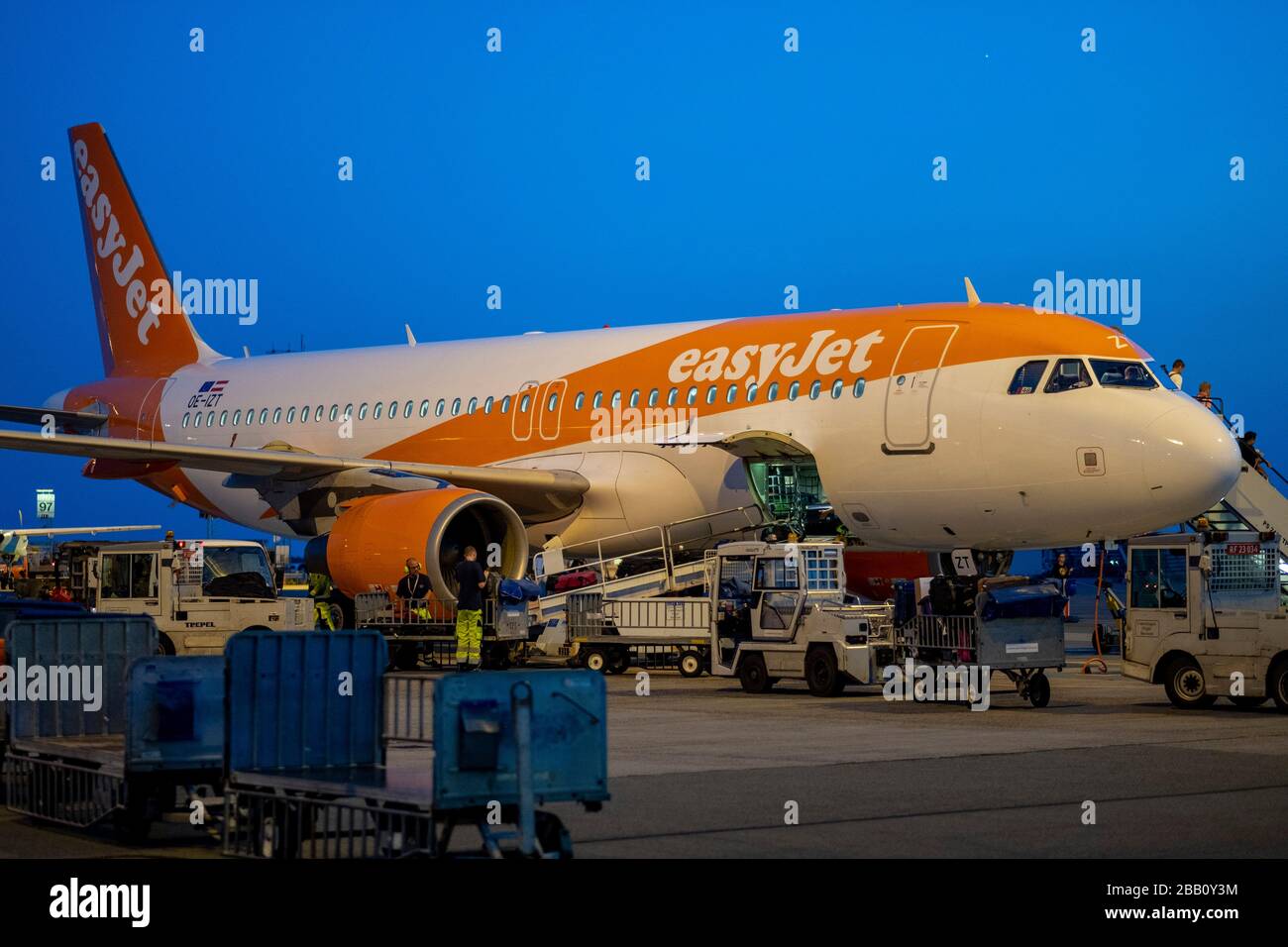 easyJet airplane on an airport runway Stock Photo