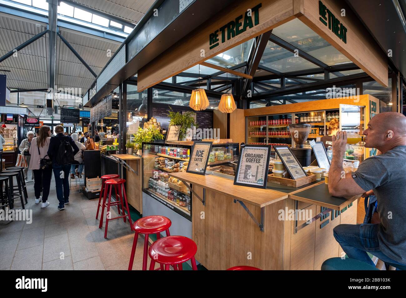 Torvehallerne indoor food market in Copenhagen, Denmark, Europe Stock