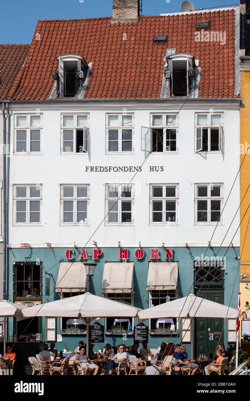 Cap Horn restaurant on the waterfront of the Nyhavn canal in Copenhagen,  Denmark, Europe Stock Photo - Alamy