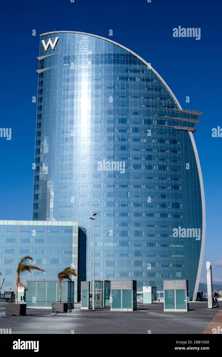 Vela hotel of Barcelona, Catalonia, Spain. Stock Photo
