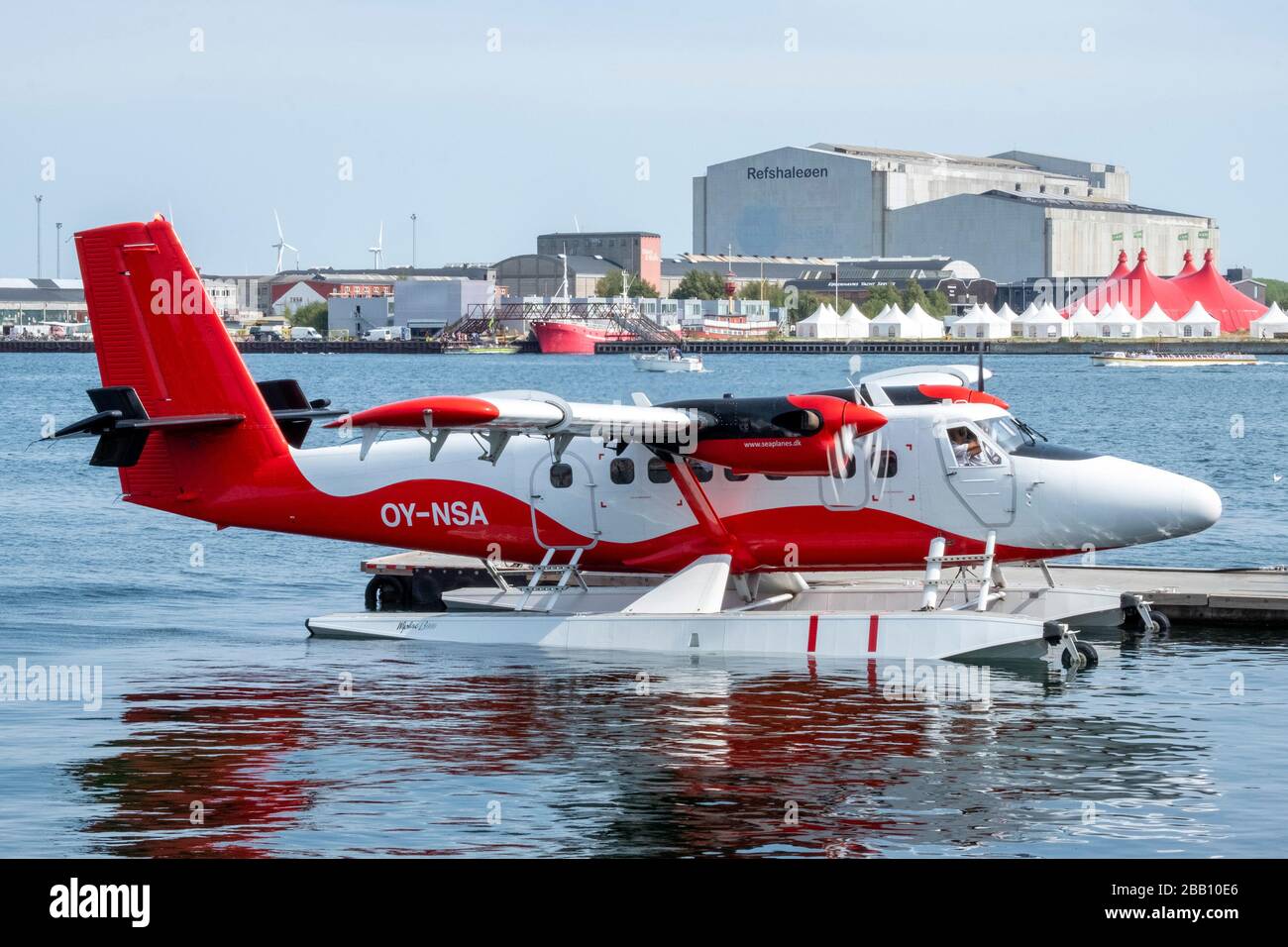 De Havilland Canada DHC-6-300 Twin Otter seaplane on the water in Copenhagen, Demark, Europe Stock Photo
