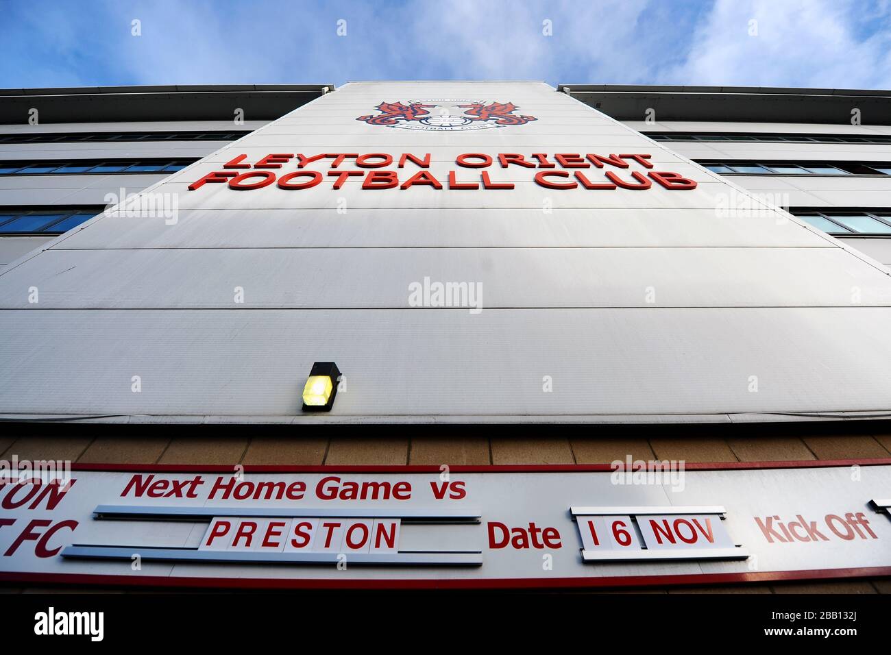 General view of The Matchroom Stadium home of Leyton Orient Football Club. Stock Photo