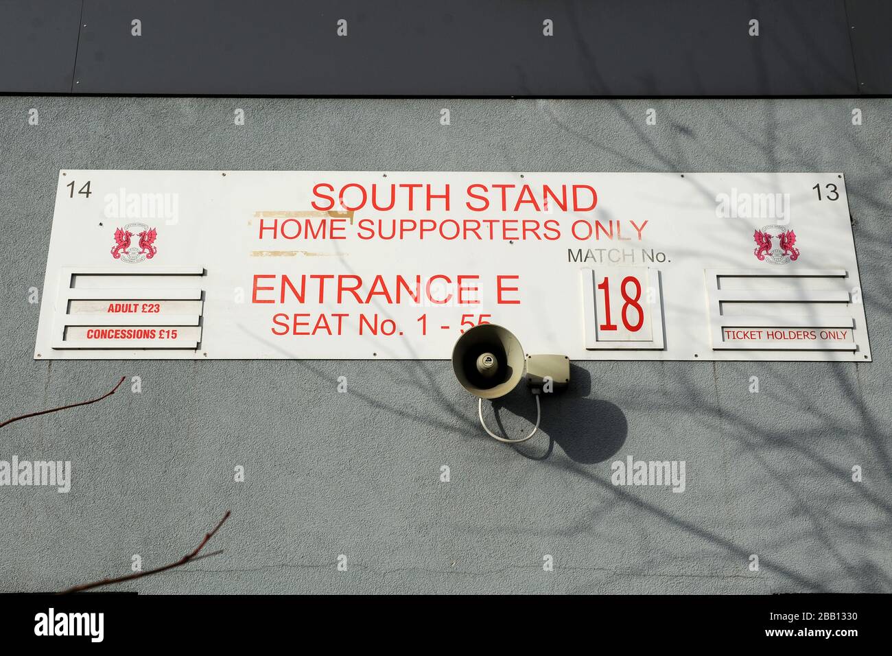 Signage at The Matchroom Stadium. Stock Photo