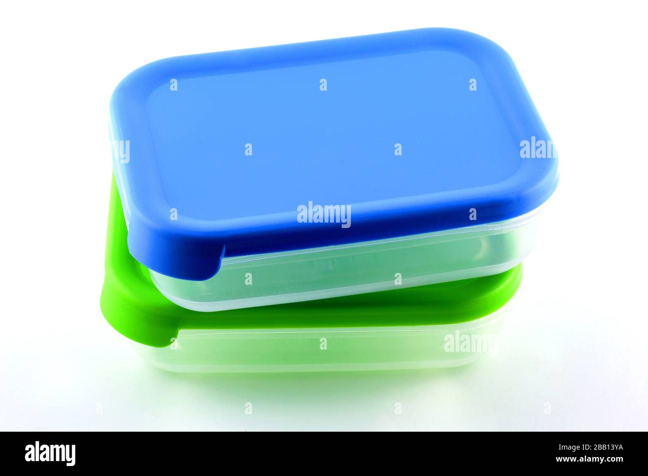 Isolated blue and green tupperware Stock Photo - Alamy