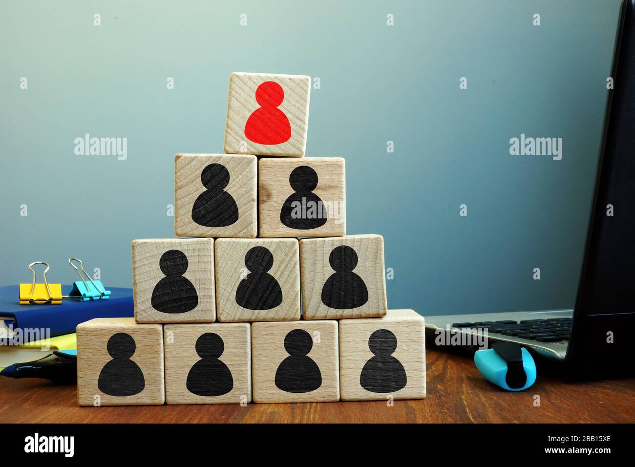 Vertical company management concept. Leadership in business. Stock Photo