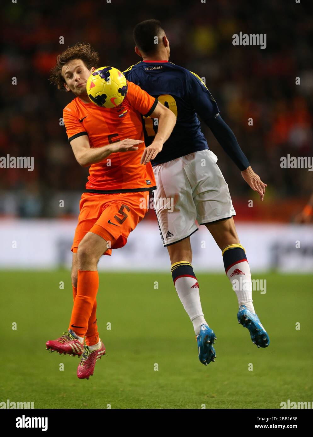 Netherlands' Daley Blind and Colombia's  Teofilo Gutierrez Stock Photo