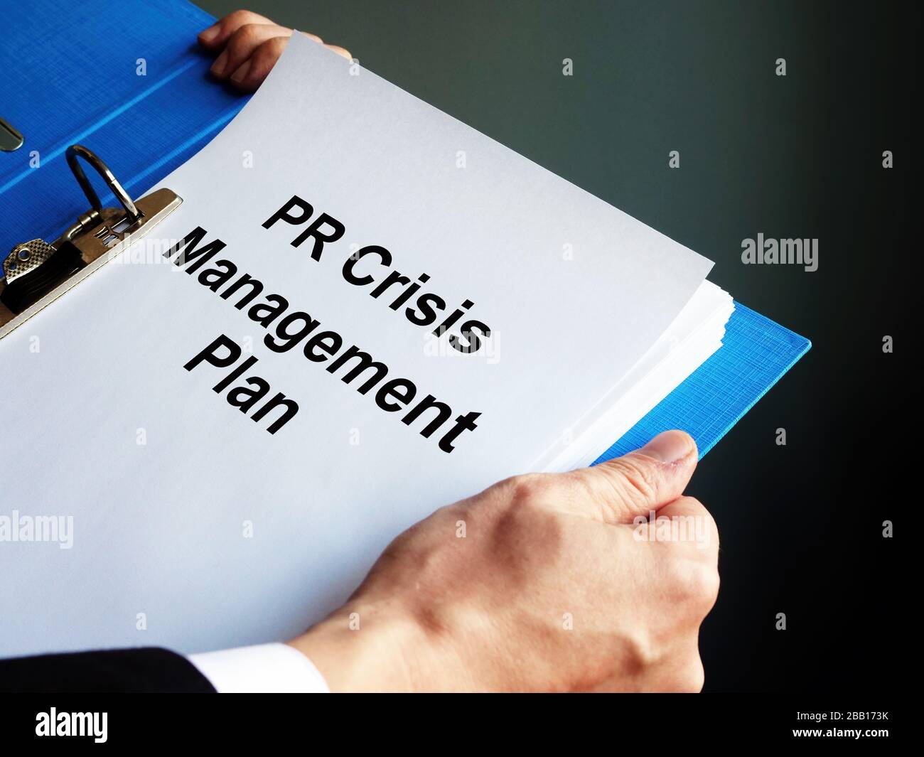 Social or PR crisis management plan for businessman. Stock Photo