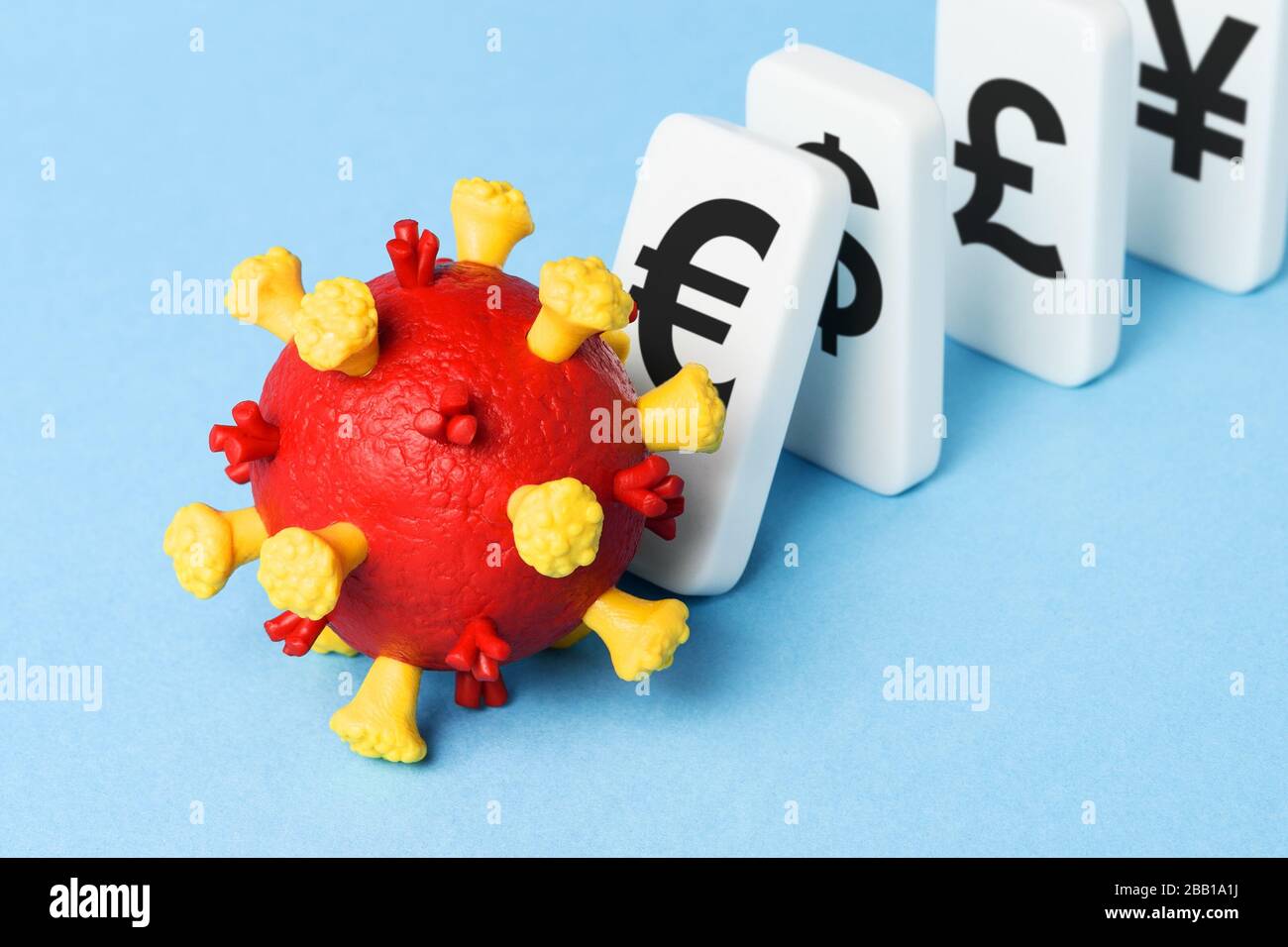 Collapse of the global economy. Covid 19 pandemic causes financial crisis. Market losses Stock Photo