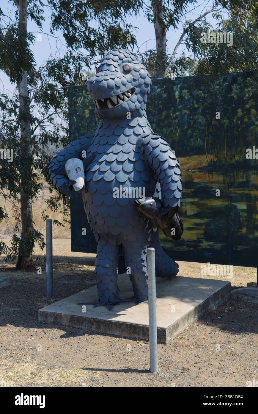 Bunyip statue at Mulgildie Queensland Australia Stock Photo Alamy