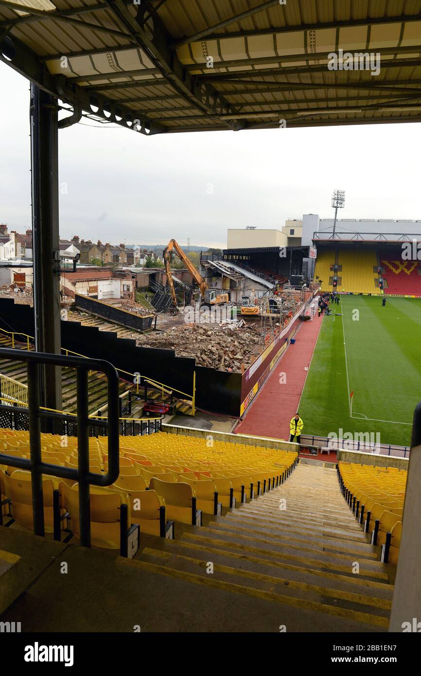 Vicarage road stadium view hires stock photography and images Alamy