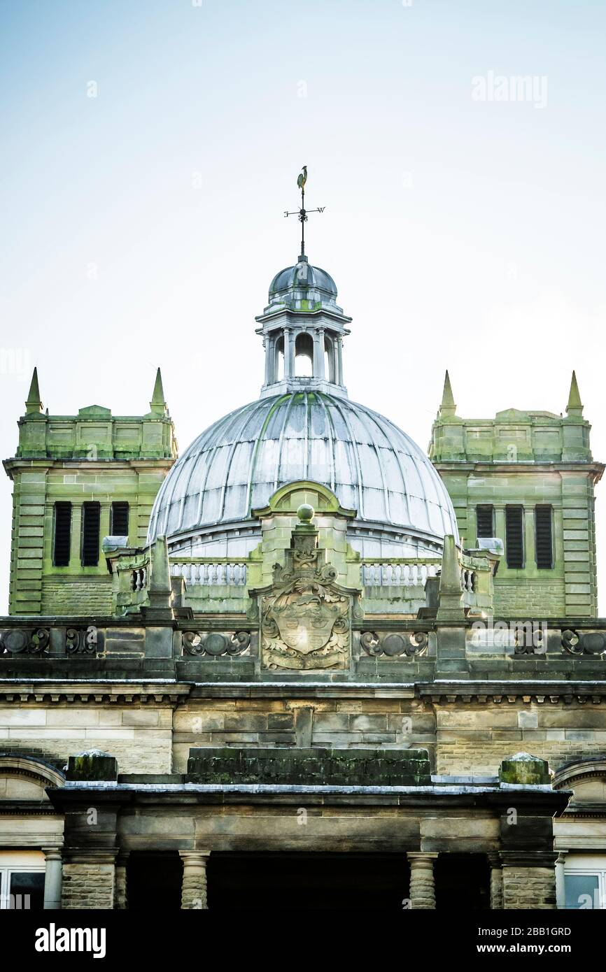 Detail of the roof the old Royal Baths building in Harrogate, North ...