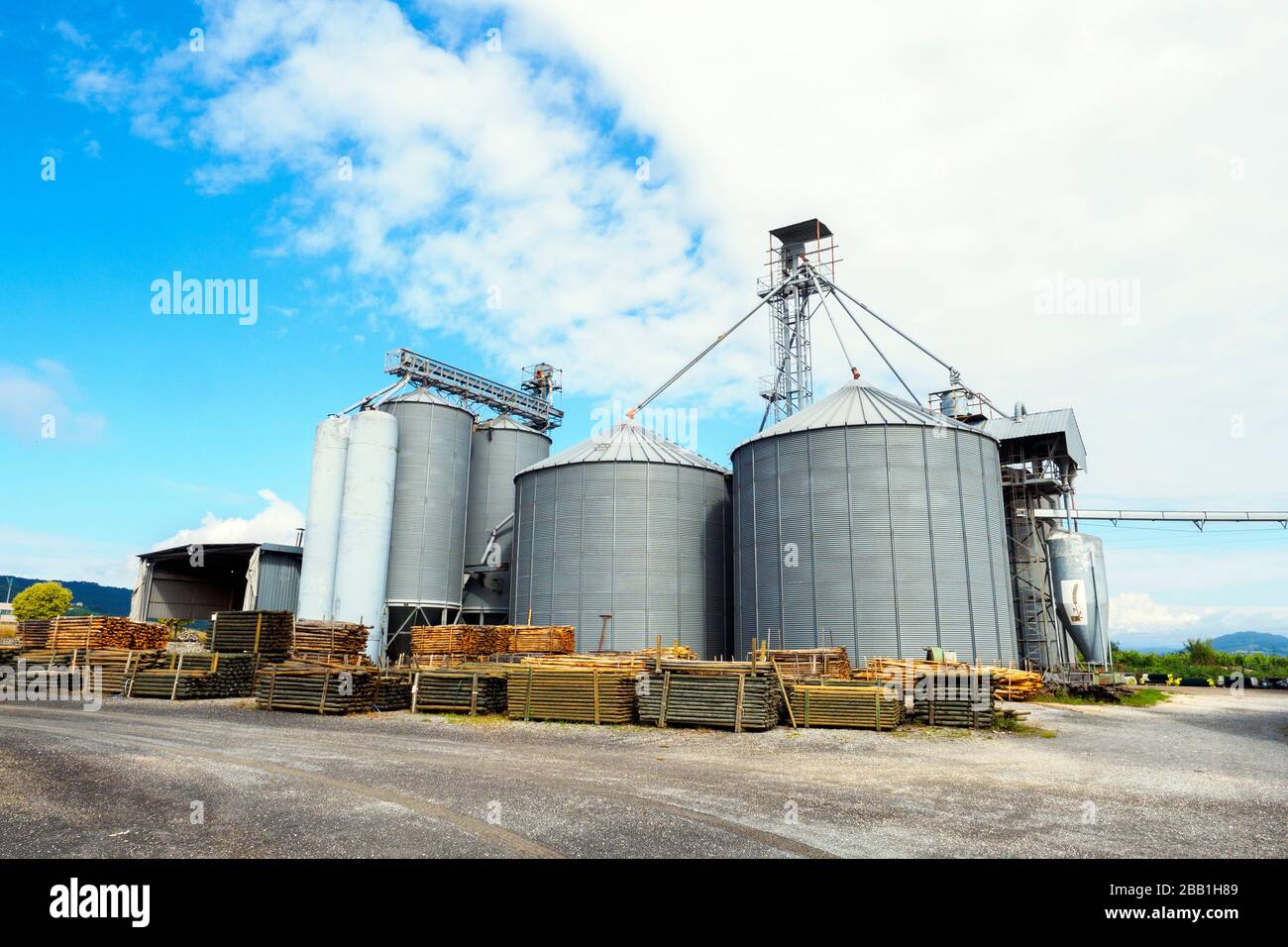 Wheat silos - Tuscany, Italy Stock Photo