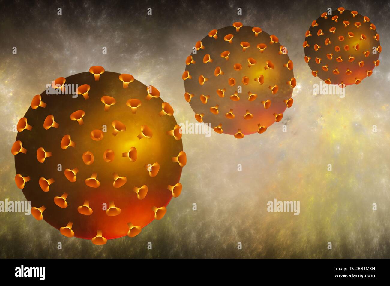 Fractal model of the pandemic. The spread of the coronavirus Coving-19 Stock Photo