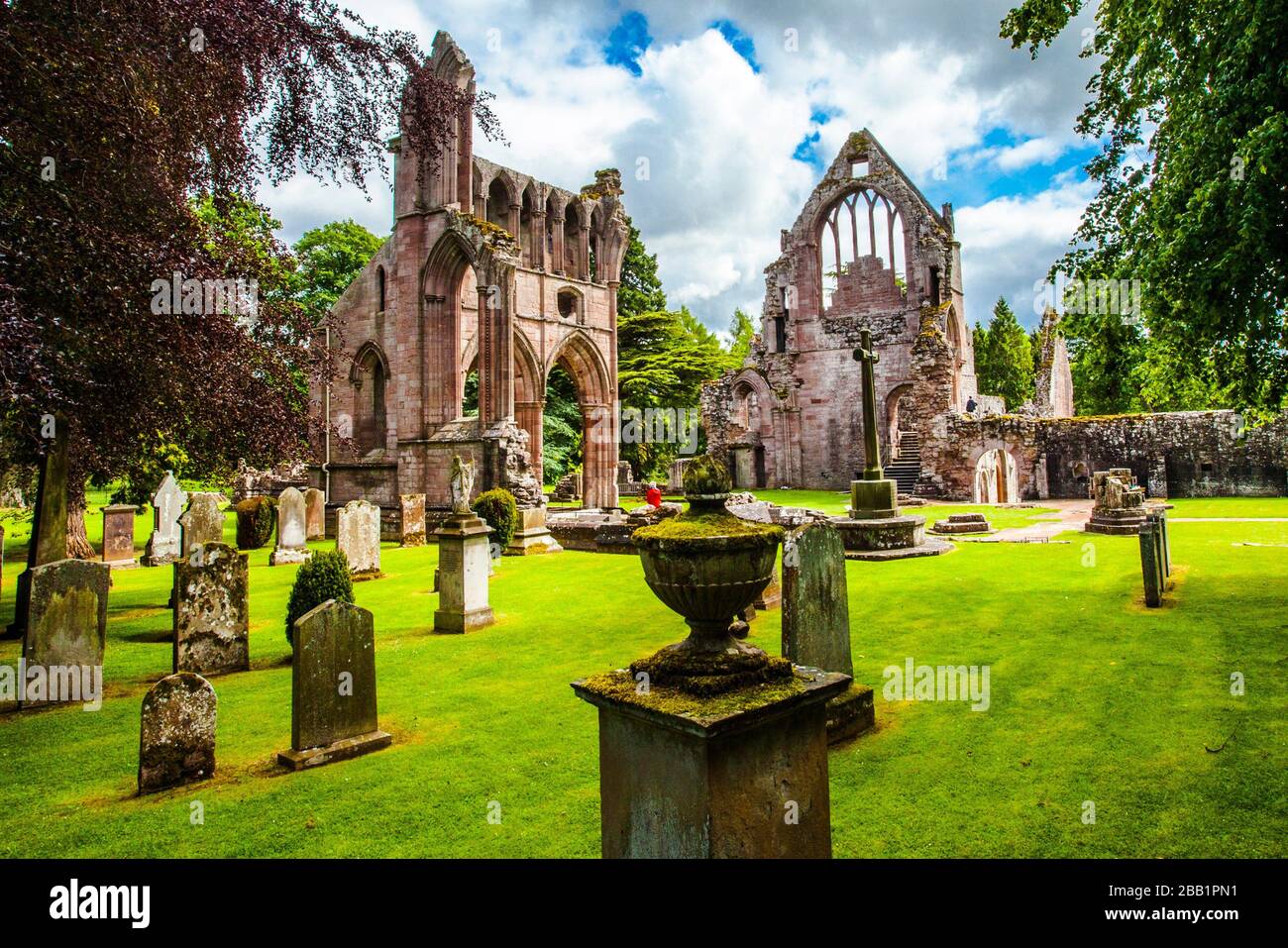 Cemetery, Dryburgh Abbey, Scottish Borders District, Scotland, United Kingdom, Europe. Stock Photo