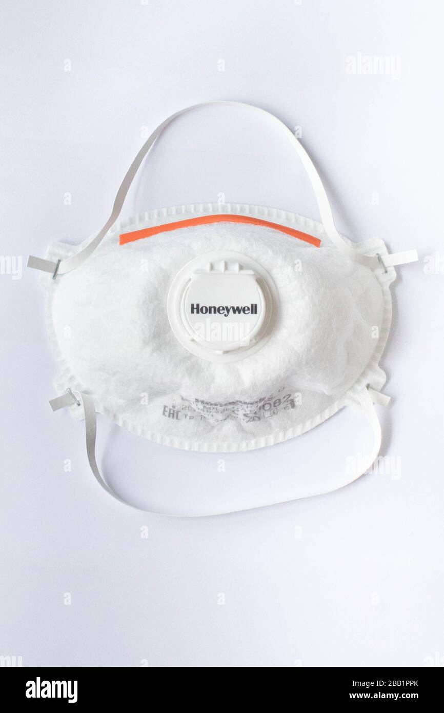 The highest standard of protection respirator mask, N100 or FFP3 grade. For coronavirus protection concepts. Stock Photo