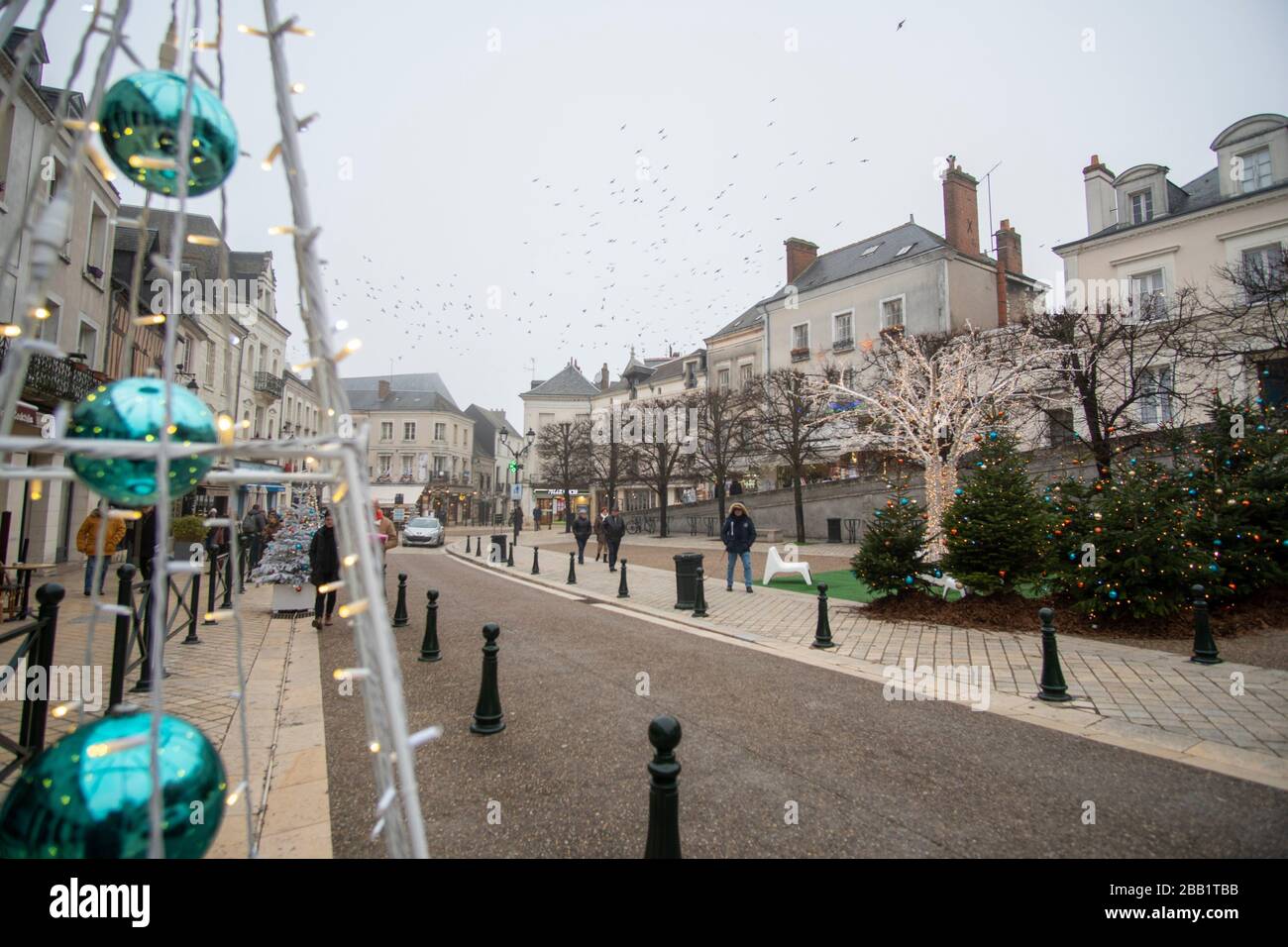 AMBOISE LOIRE VALLEY FRANCE ON DECEMBER 31, 2019: Christmas trees at ...