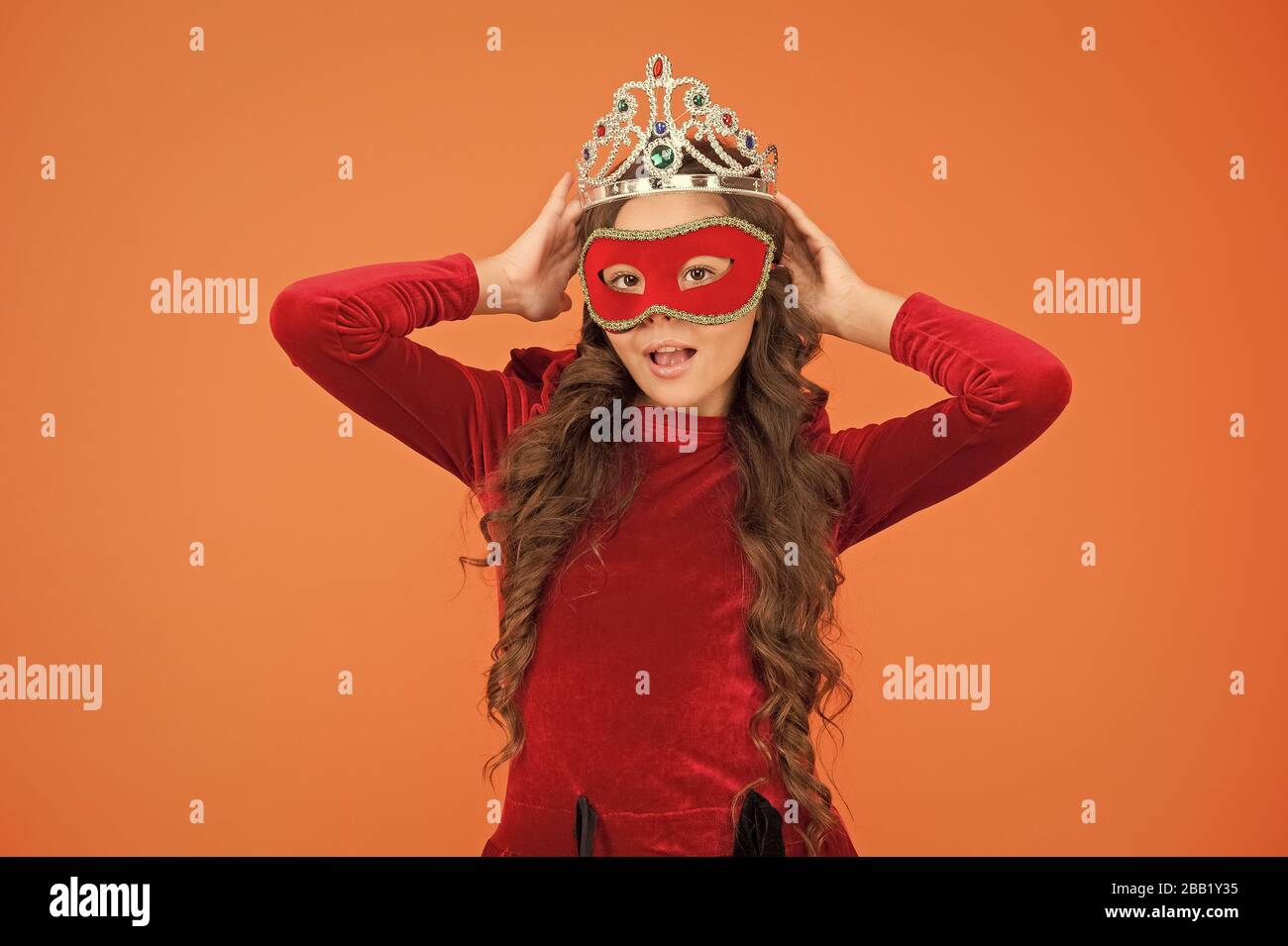 Prom Queen Winner Big Boss True Lady Back To School Little Girl In Uniform With Crown Lips Prop Kid Fashion Beauty Luxury And Future Success Selfish Child Egoist Best Motivation Best Of