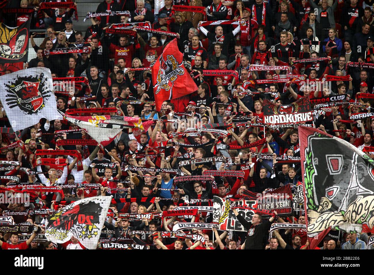 Bayer Leverkusen fans in the stands at BayArena Stock Photo - Alamy