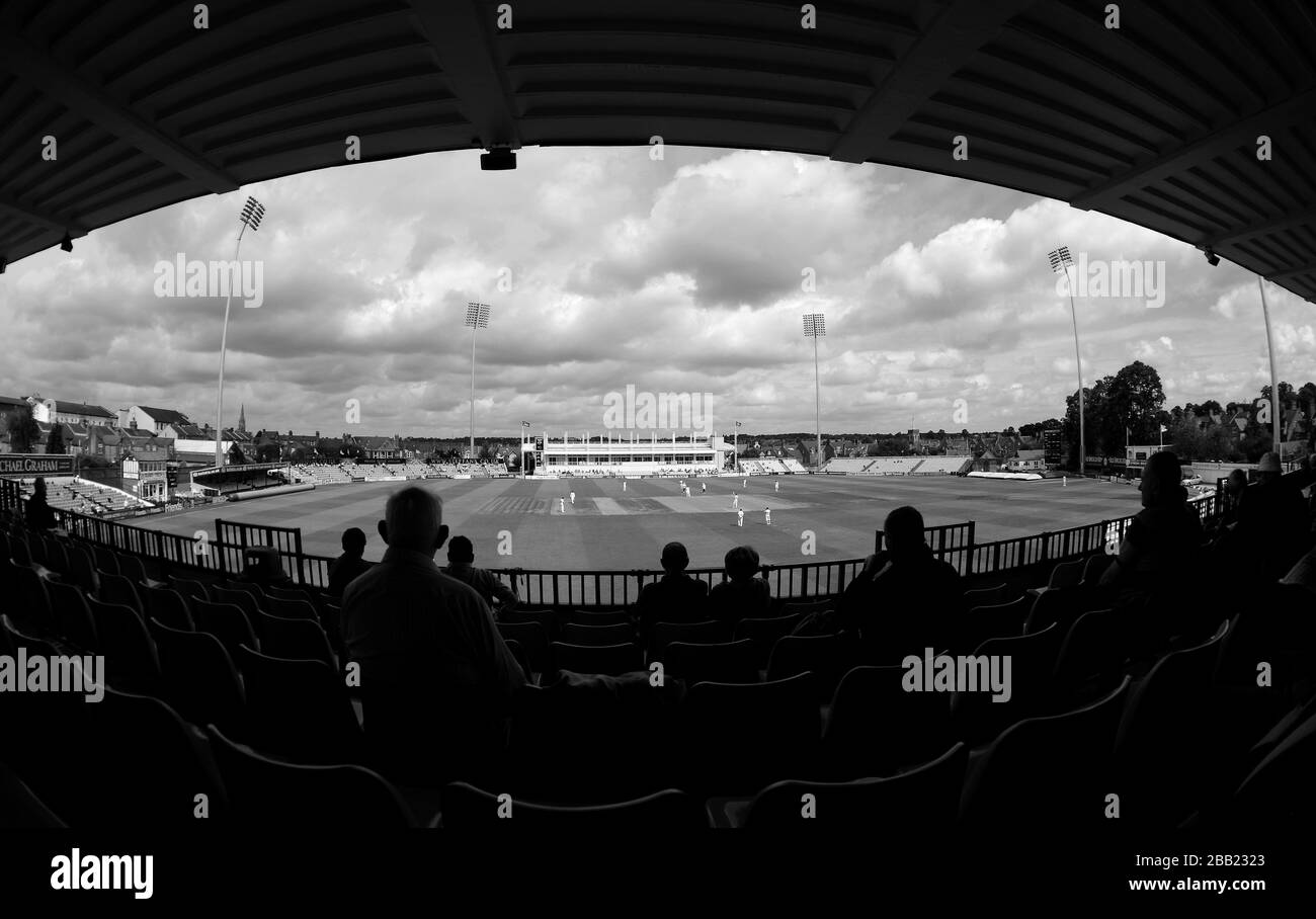 A view of The County Ground in Northampton as Northamptonshire take on Derbyshire Stock Photo
