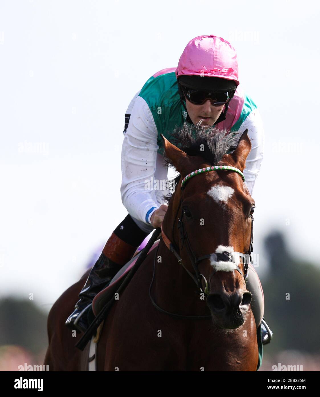 Frankel ridden by Tom Queally wins The Juddmonte International Stakes Stock Photo