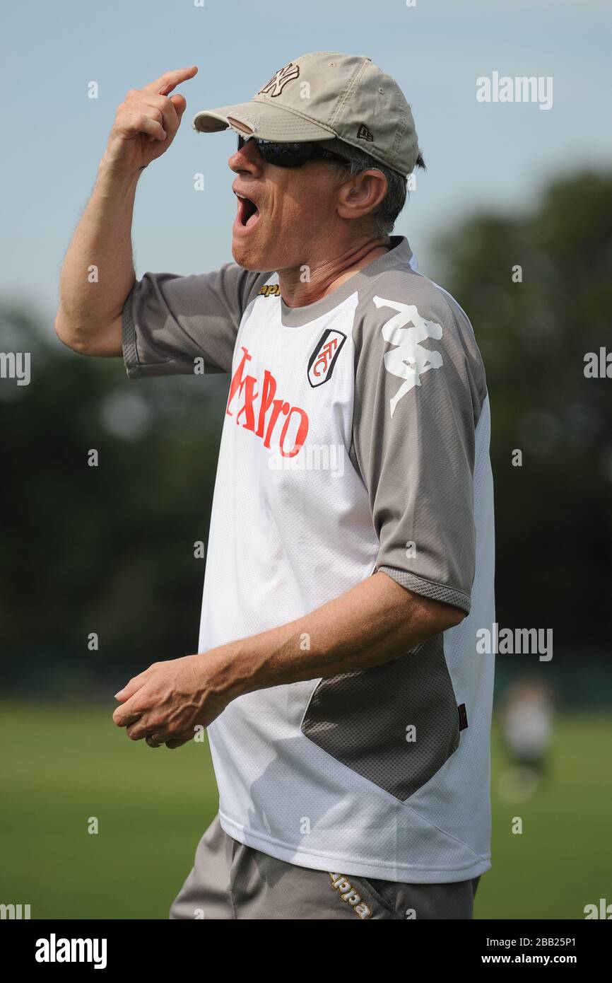 Fulham DFC coach gives instructions Stock Photo