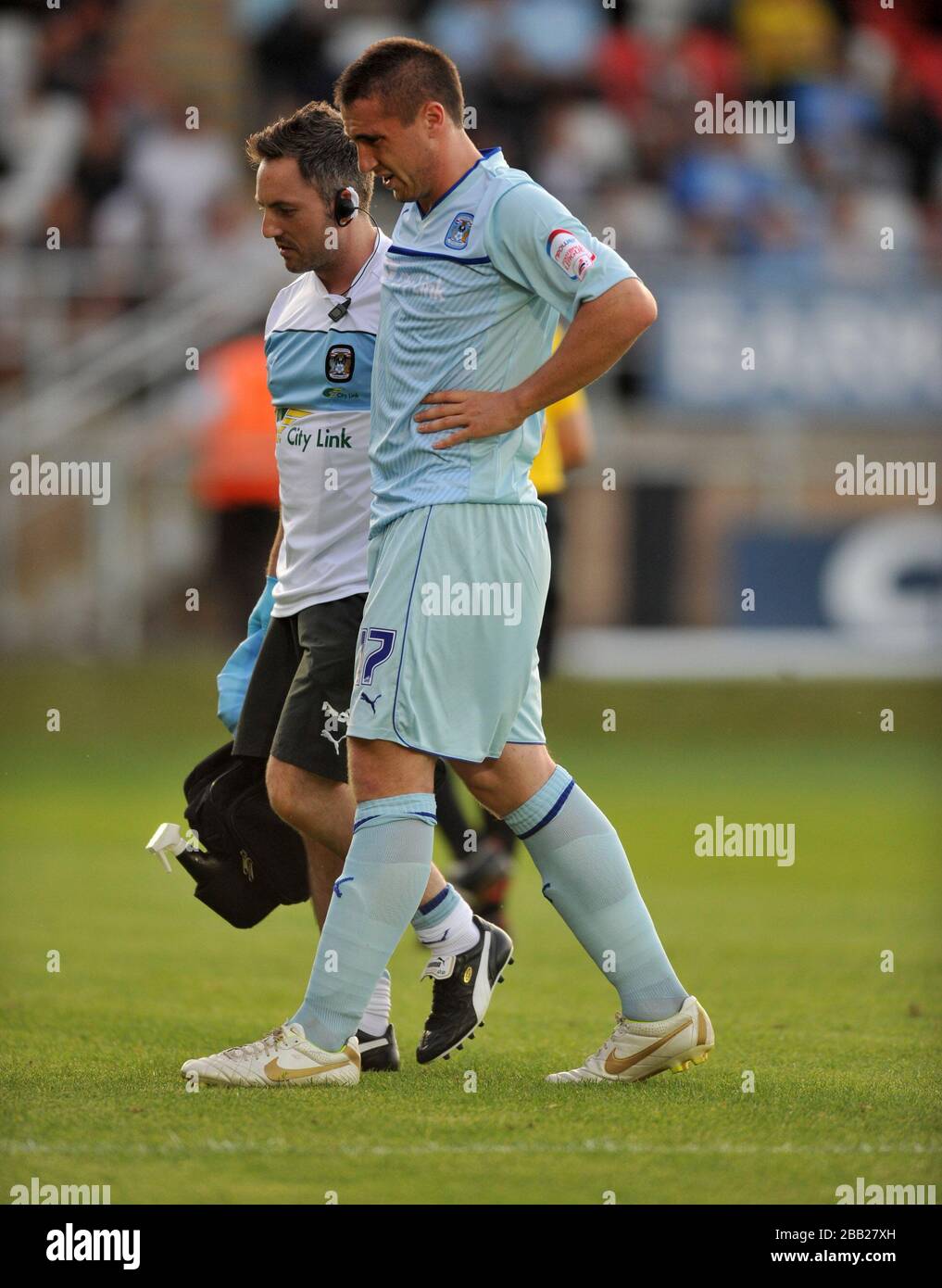 Coventry City's Callum Ball takes an early knock Stock Photo - Alamy
