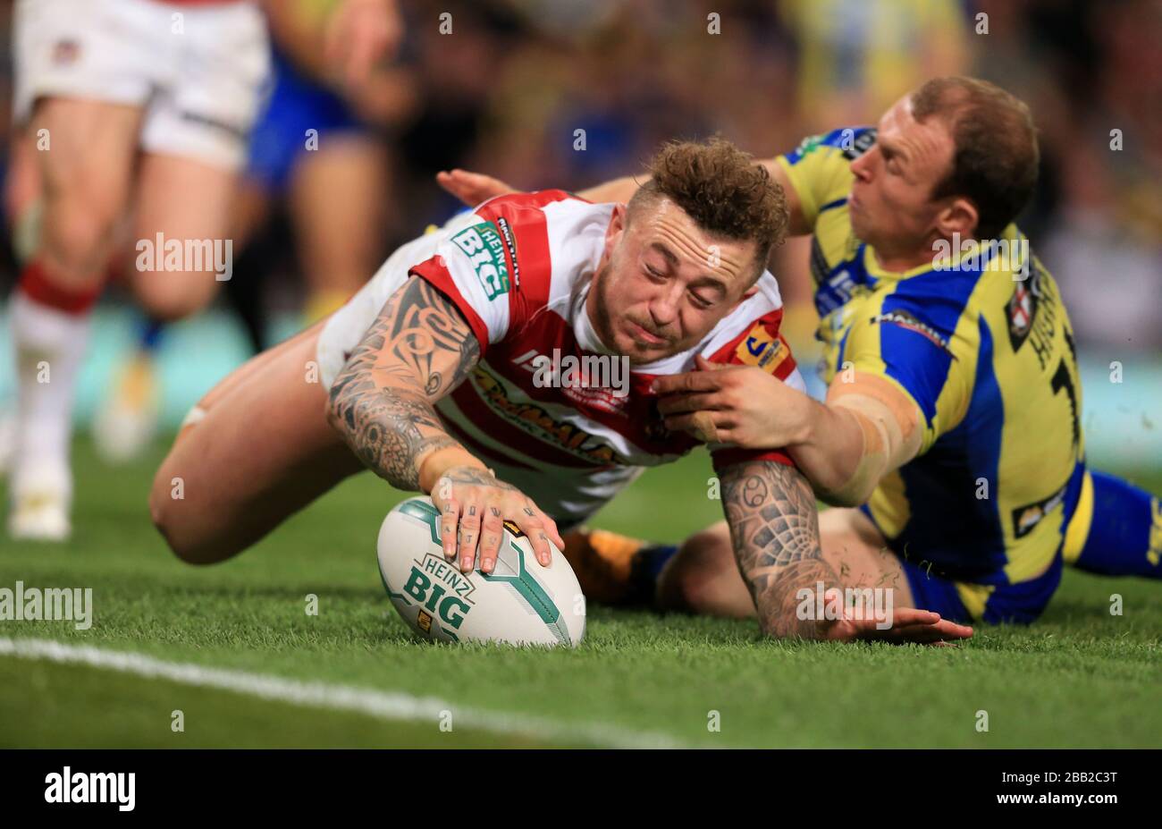 Rugby League - engage Super League - Celtic Crusaders v Wigan Warriors -  The Racecourse Ground. Wigan Warriors' Josh Charnley sores a try Stock  Photo - Alamy