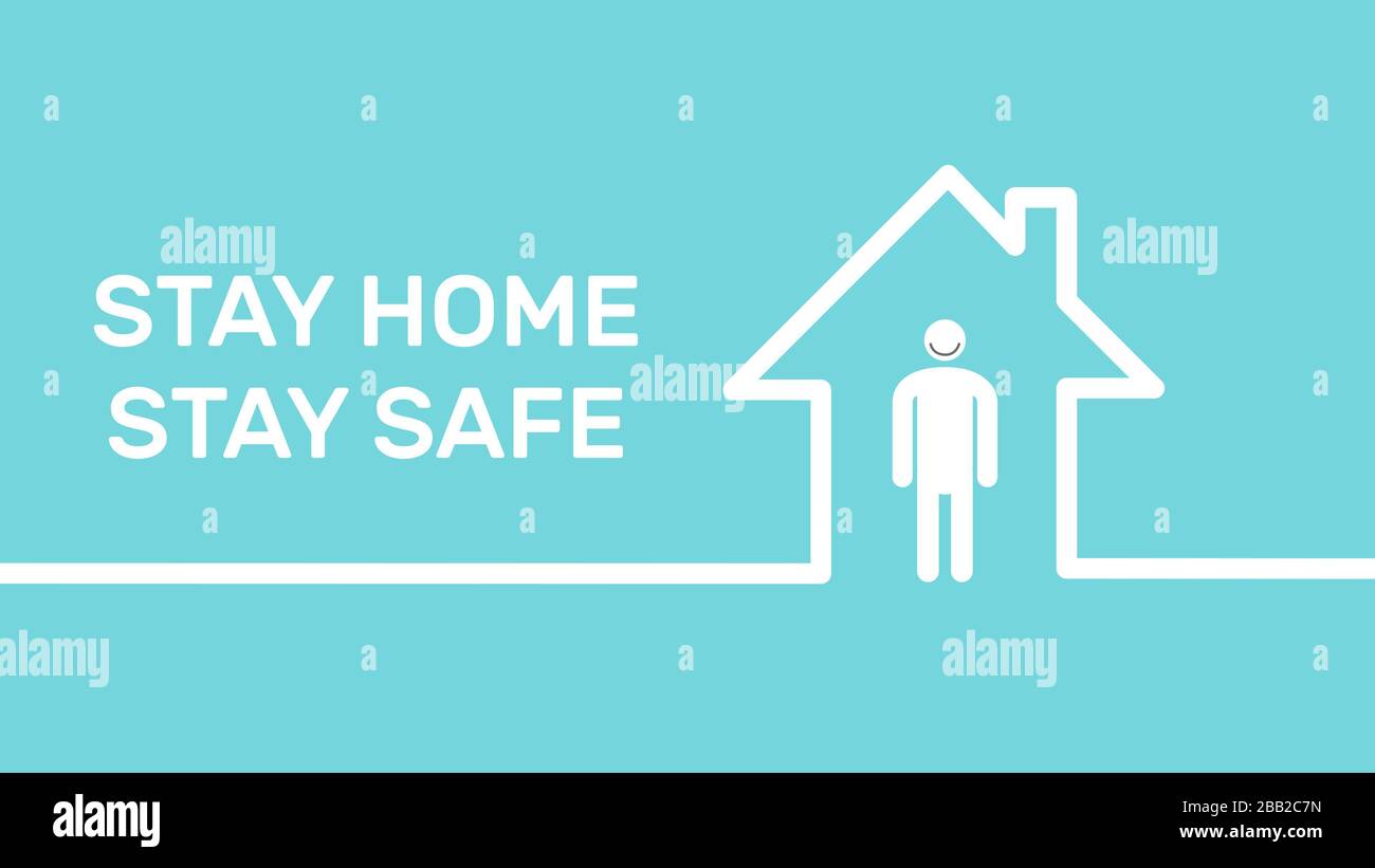 stay home stay safe concept. I stay at home awareness social media campaign for coronavirus prevention during the coronavirus epidemic. self isolation Stock Photo