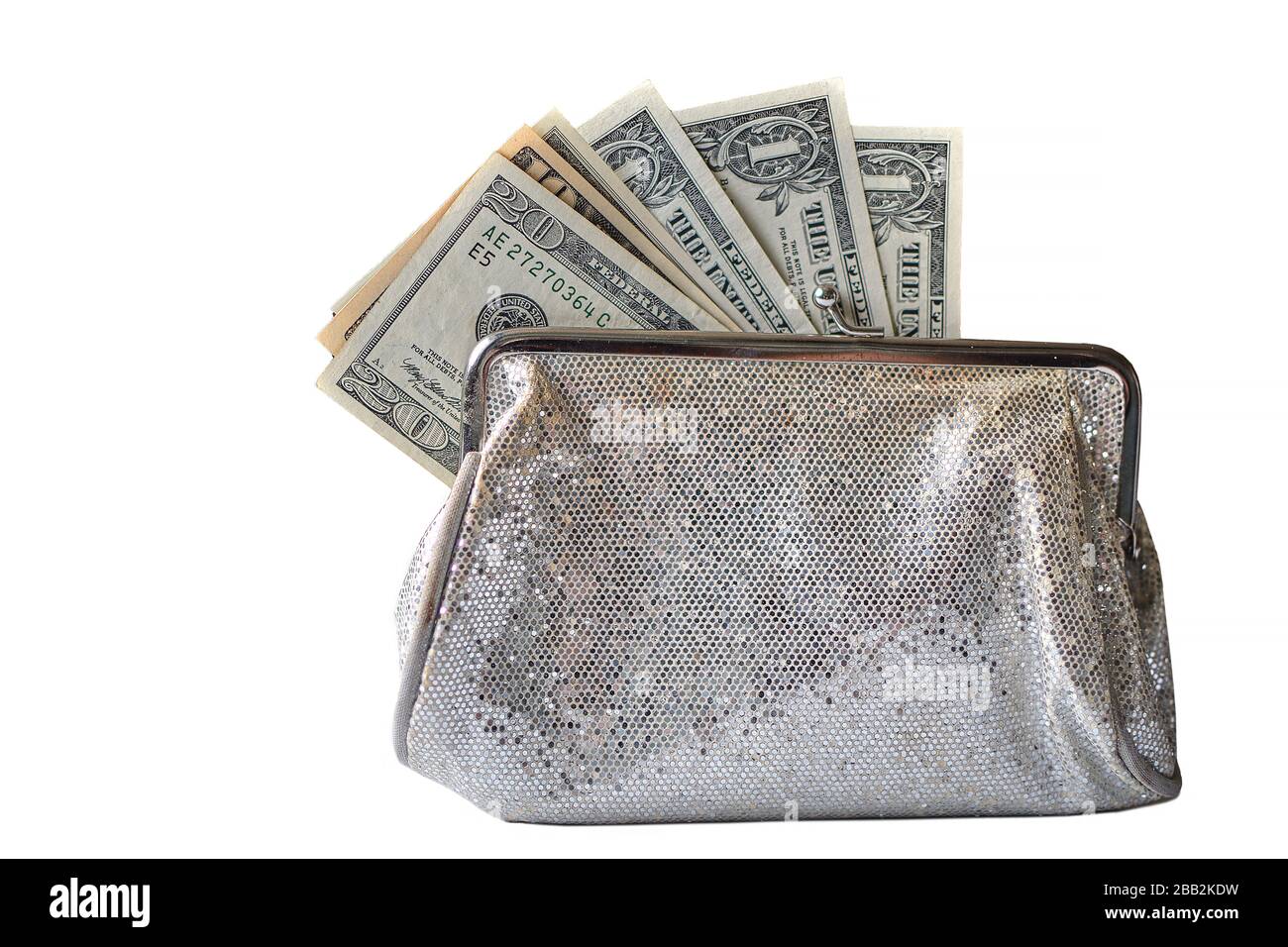 Dollars in the wallet isolated on white Stock Photo