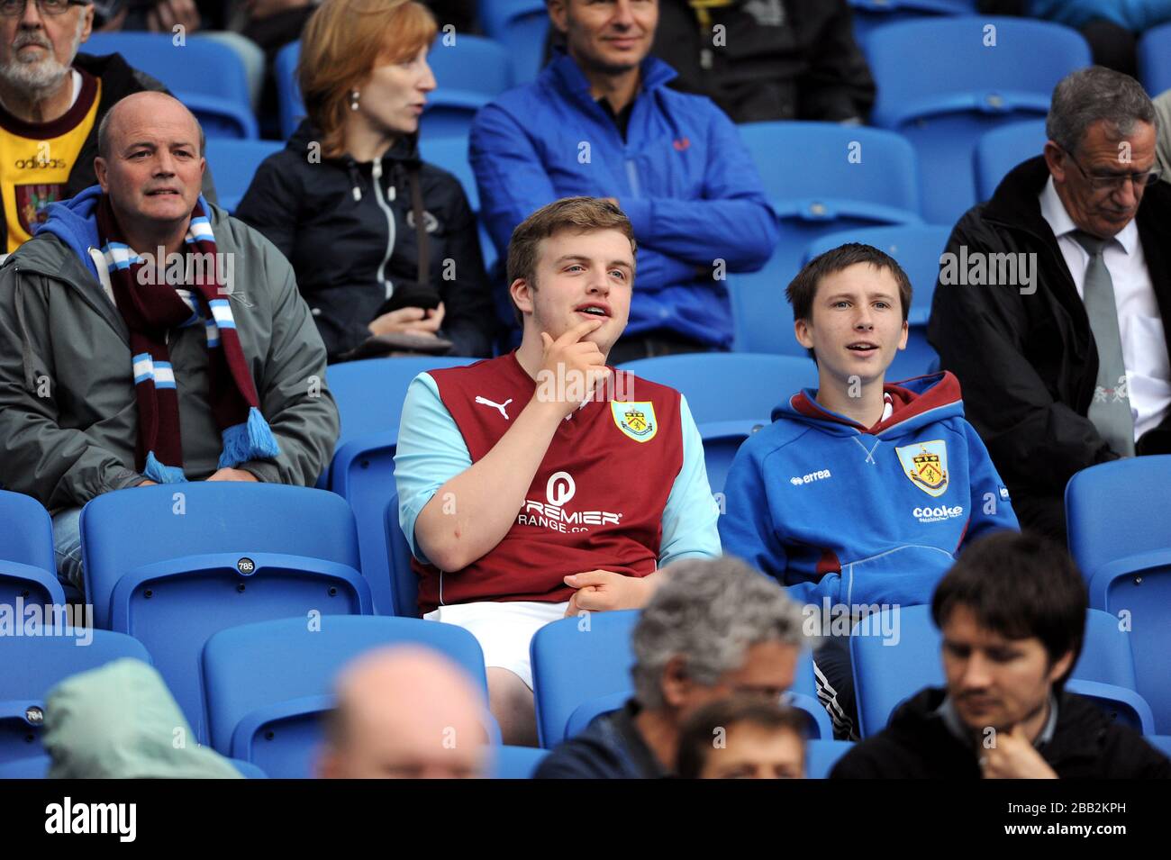 Burnley fans in the stands at the Amex Stadium Stock Photo