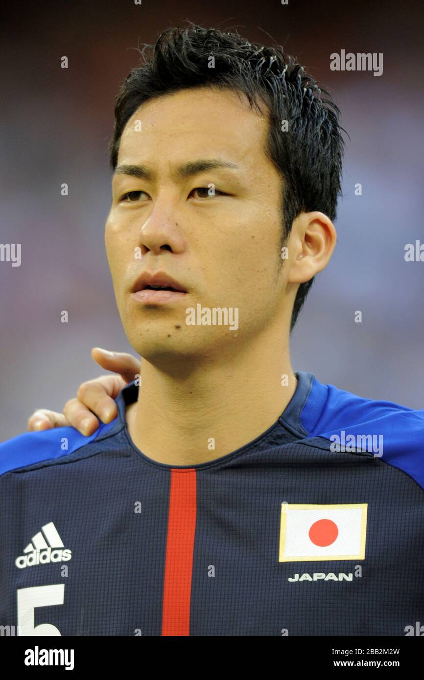 Japan's Maya Yoshida during the men's football Bronze medal match between Japan and South Korea at the Millennium Stadium Stock Photo