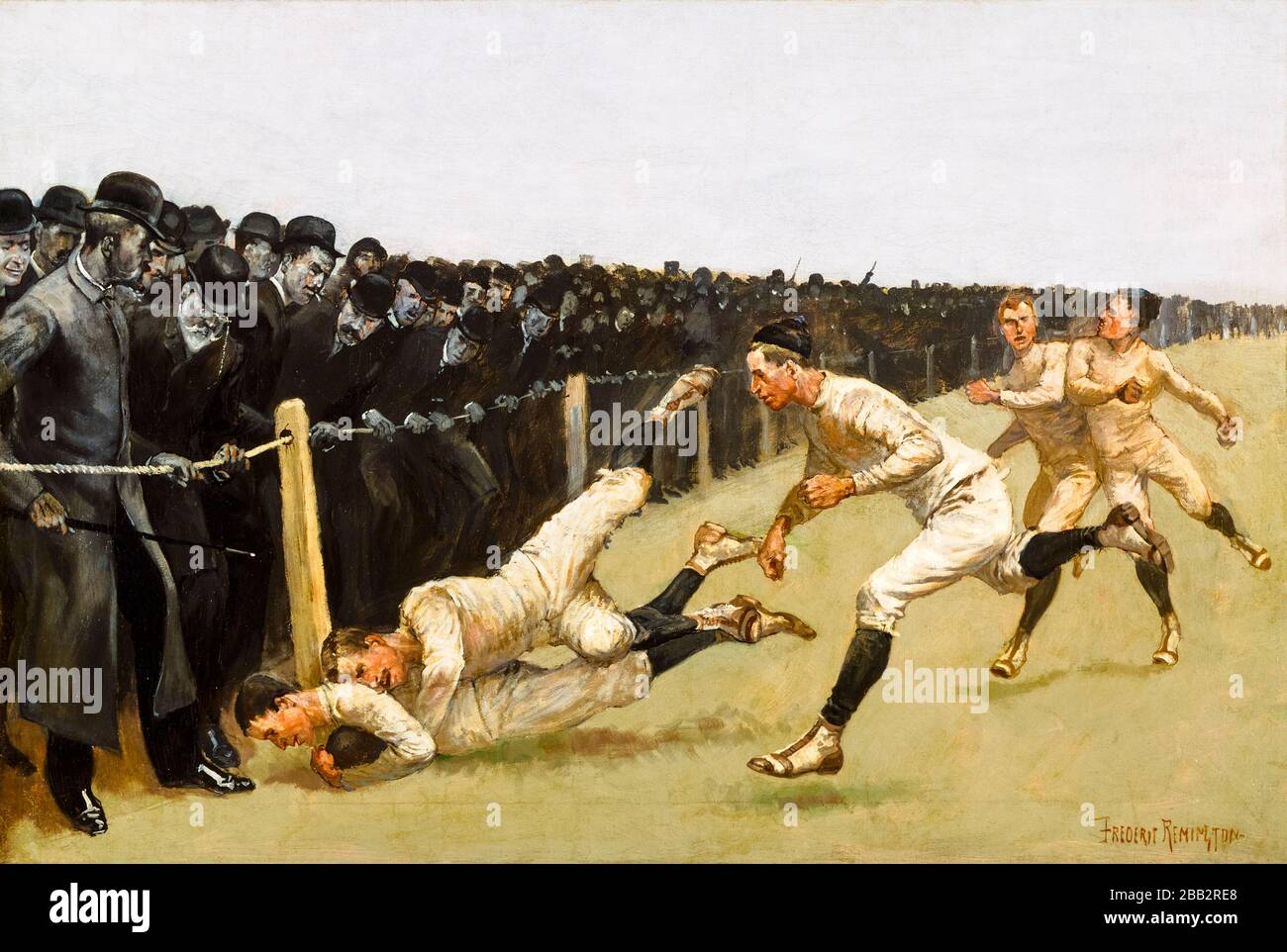 Touchdown, Yale vs Princeton, Thanksgiving Day Nov 27th 1890, Yale 32 Princeton 0, (19th Century, American football game), painting by Frederic Remington, 1890-1899 Stock Photo
