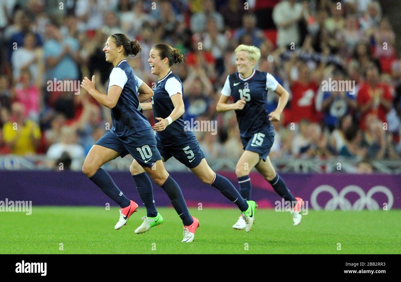 USA's Carli Lloyd celebrates scoring the second goal during the women's