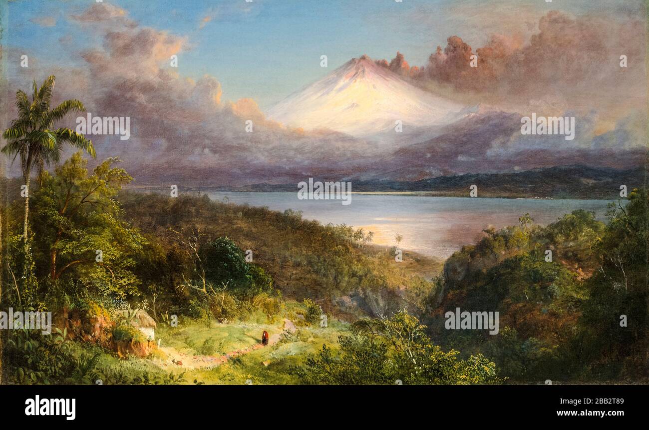 Frederic Edwin Church, View of Cotopaxi volcano, Ecuador, landscape painting, 1867 Stock Photo
