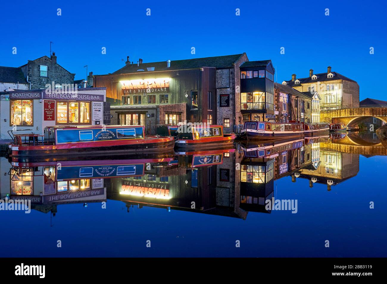 Canal Basin, Leeds and Liverpool Canal, Skipton, Yorkshire Stock Photo