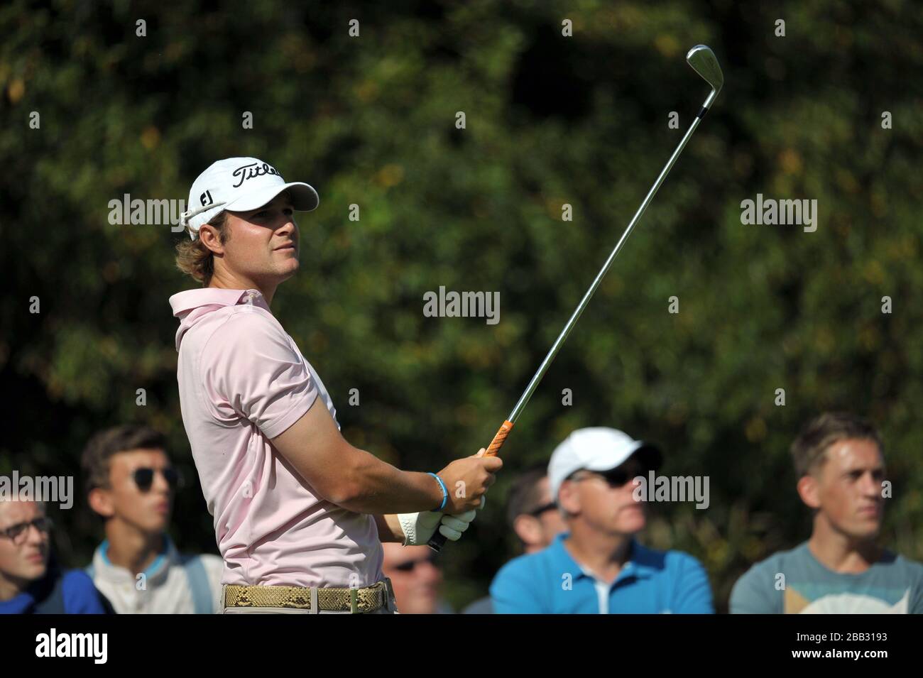 Peter Uihlein during the ISPS Handa Wales Open at Celtic Manor, Newport. Stock Photo