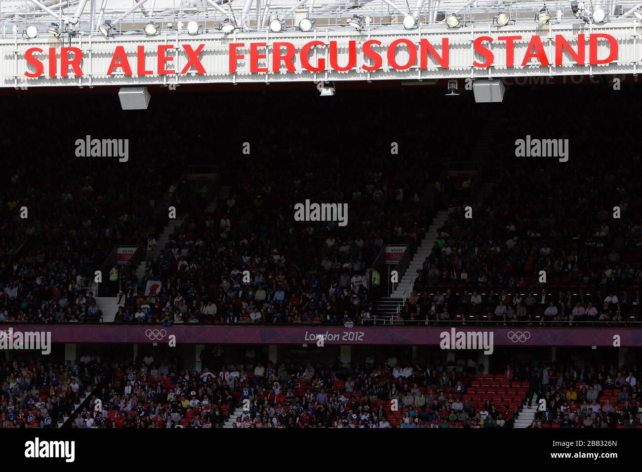 General view of the Sir Alex Ferguson Stand at Old Trafford Stock Photo