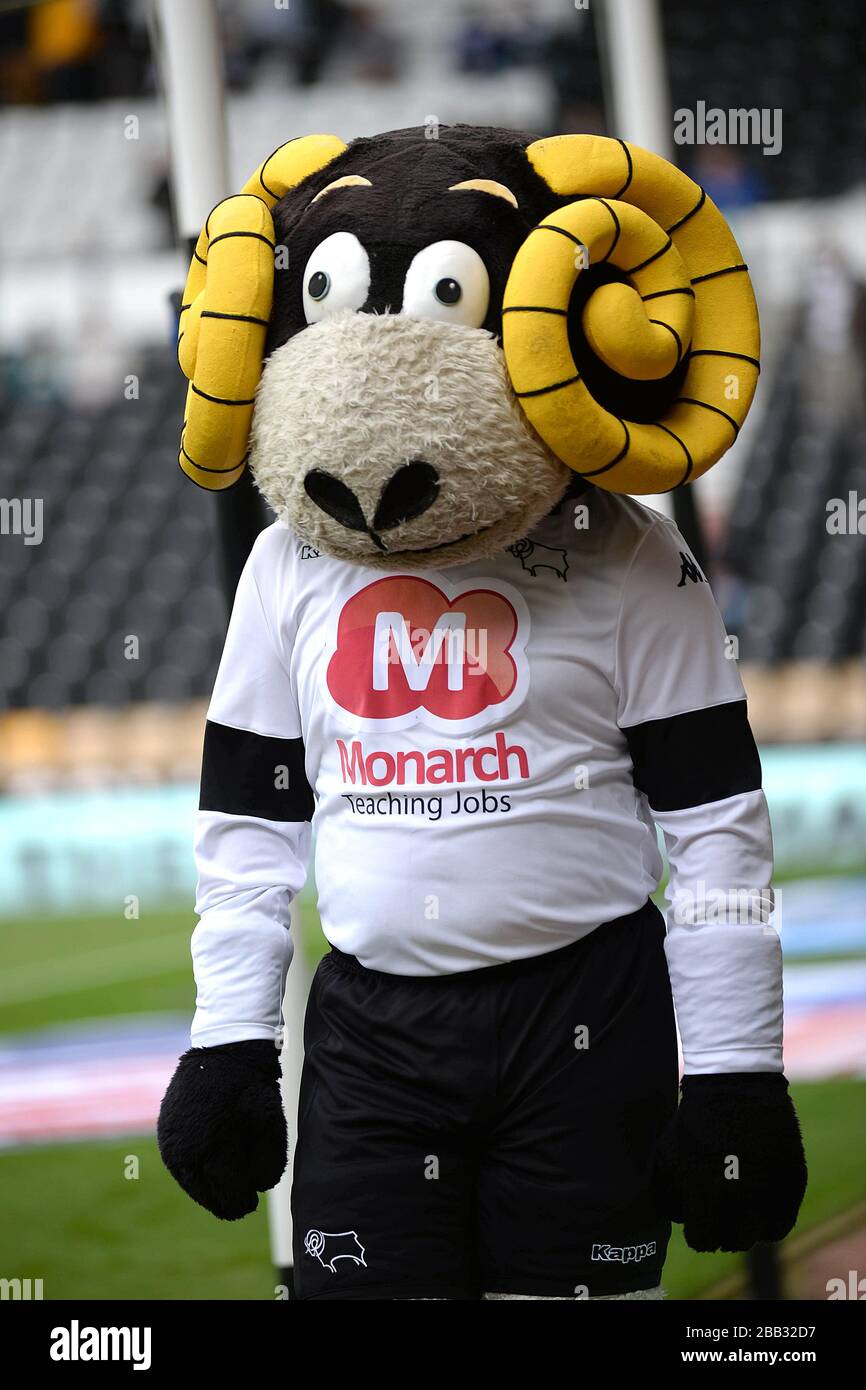 Derby County mascot Rammy the Ram Stock Photo