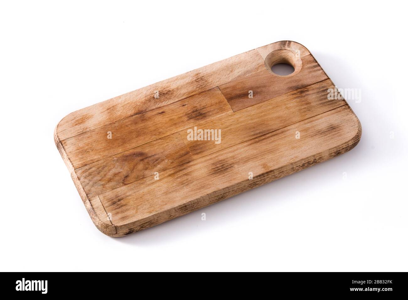 Empty cutting board on black background Stock Photo