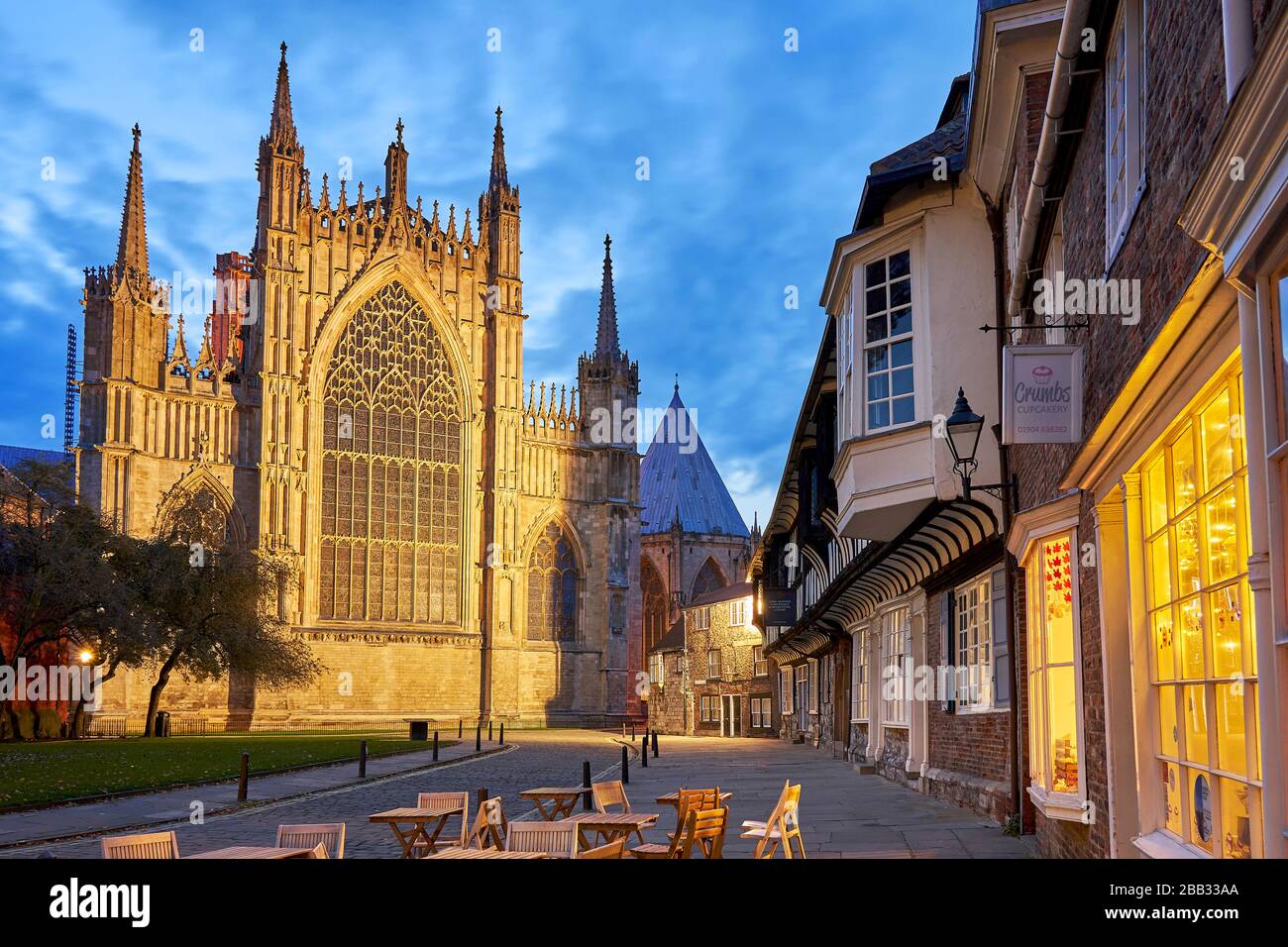 York Minster and St William's College York Yorkshire England Stock Photo