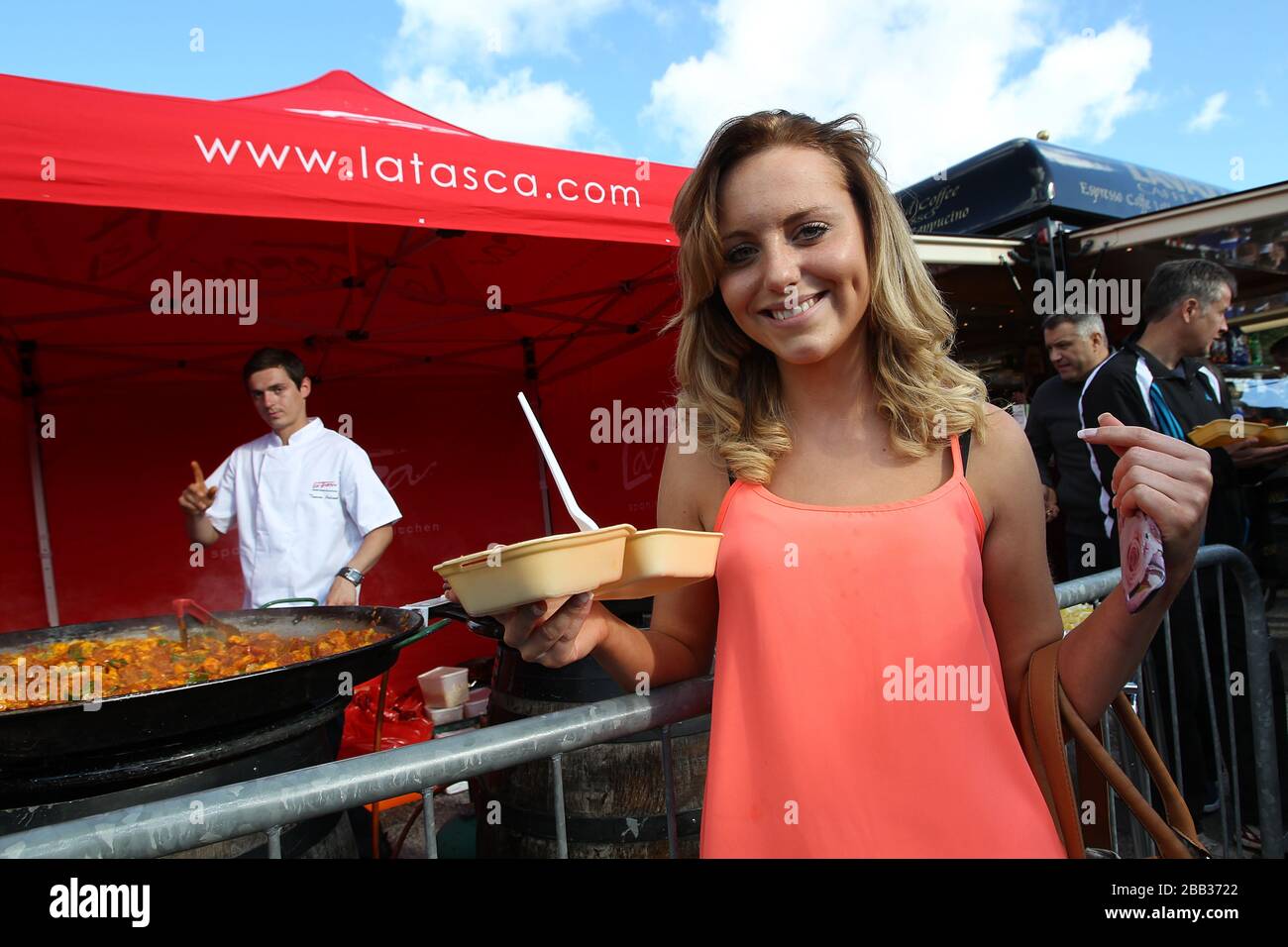 La Tasca food being served before kick-off Stock Photo
